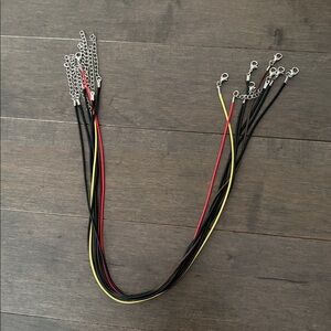 Faux Leather Necklace Chains Black Red Yellow Brown DIY Jewellery Supplies Craft